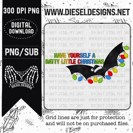 A Batty Little Christmas | Design | 300 DPI | PNG |