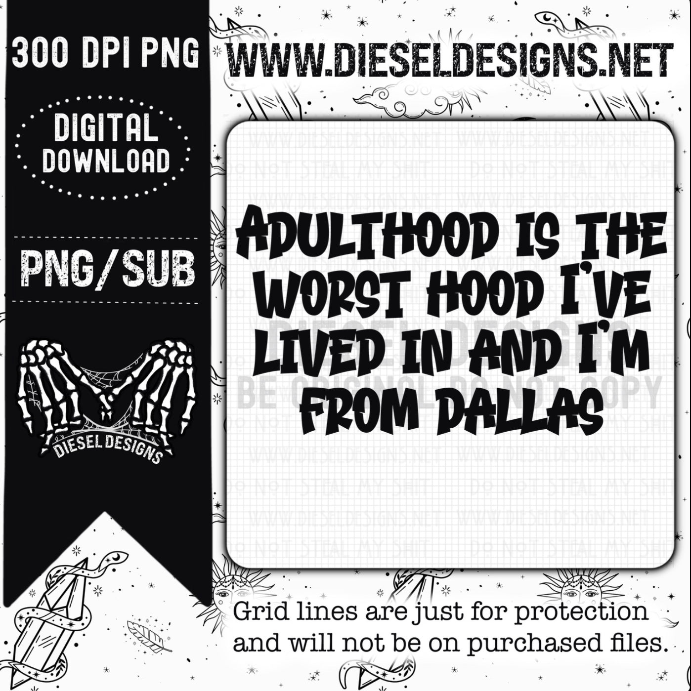 Adulthood Dallas | 300 DPI | Transparent PNG