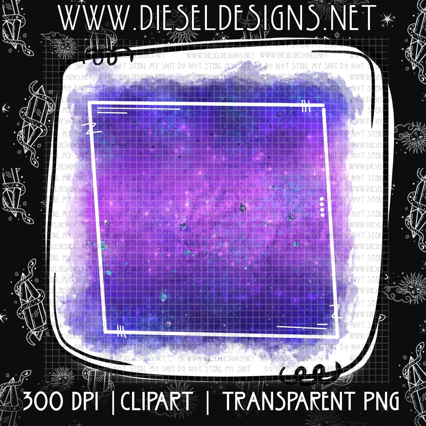 Angled Frame Ombre 2 Clipart  | 300 DPI | Transparent PNG | Clipart |
