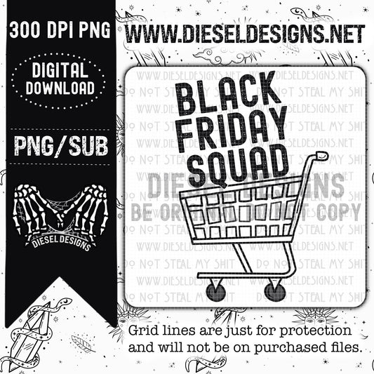Black Friday Squad | 300 DPI | Transparent PNG
