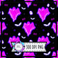 Pink & Purple glowing ghosts and bats | 300 DPI | Seamless 12"x12" | 2 sizes Included