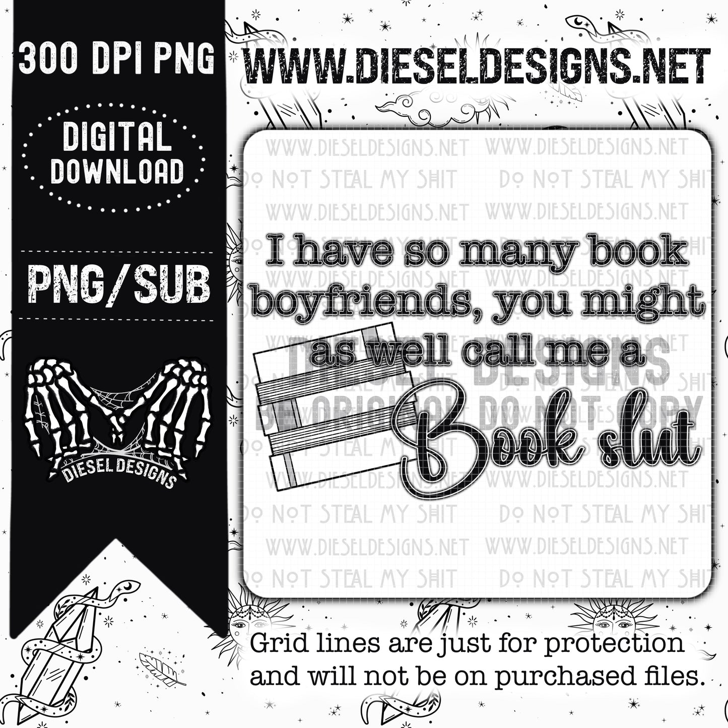 Book Slut | 300 DPI | Transparent PNG
