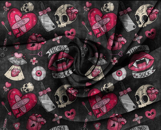 Broken Heart Seamless Black  | 300 DPI | 12" x 12" | Seamless File