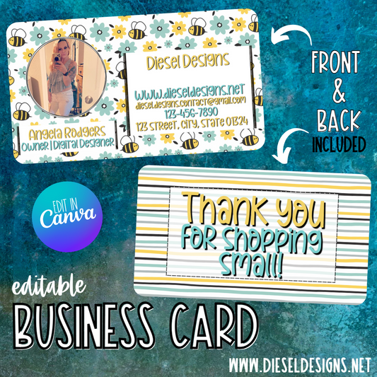 Bumble Bee's | Business Card | Editable in CANVA