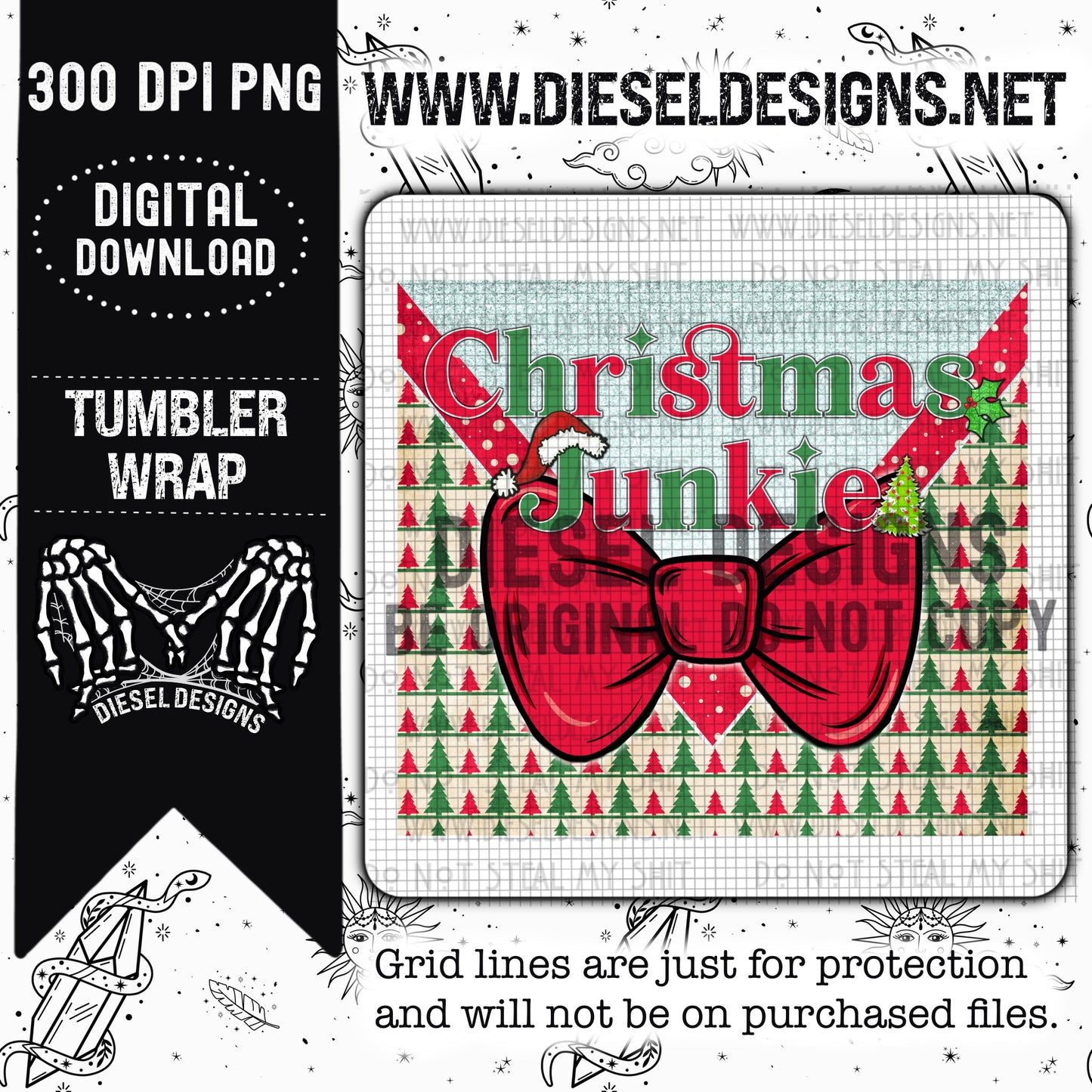 Christmas Junkie Tumbler Wrap  | 300 DPI | PNG |