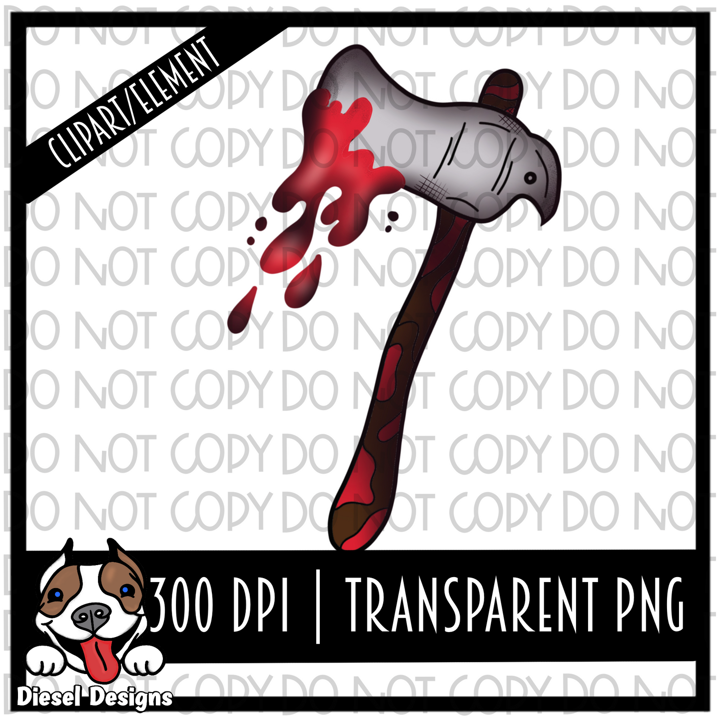 Bloody Axe | 300 DPI | Transparent PNG | Clipart |