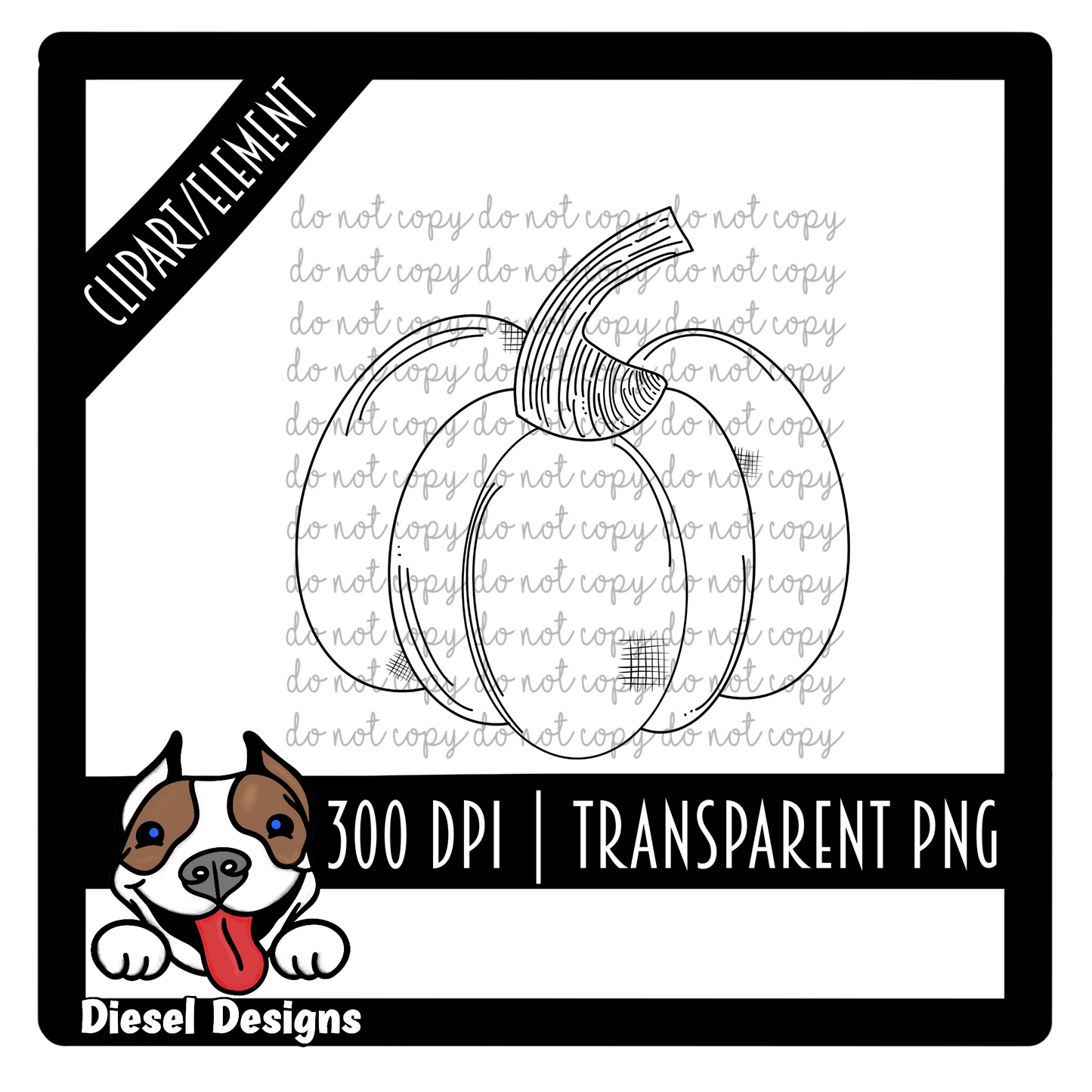 Pumpkin outline | 300 DPI | Transparent PNG | Clipart |