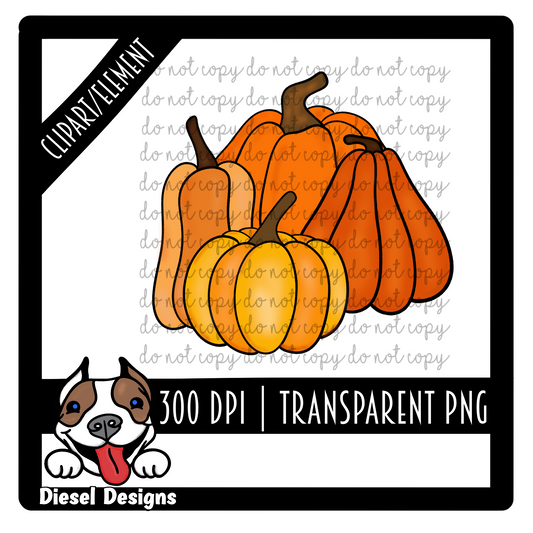 Stack of Pumpkins | 300 DPI | Transparent PNG | Clipart |