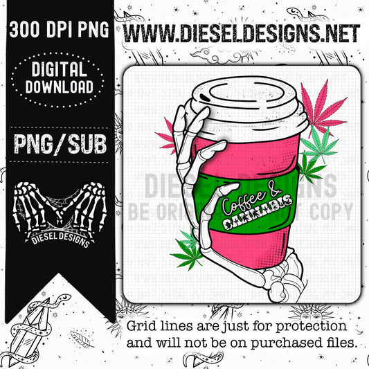 Coffee & Cannabis | Design | 300 DPI | PNG |