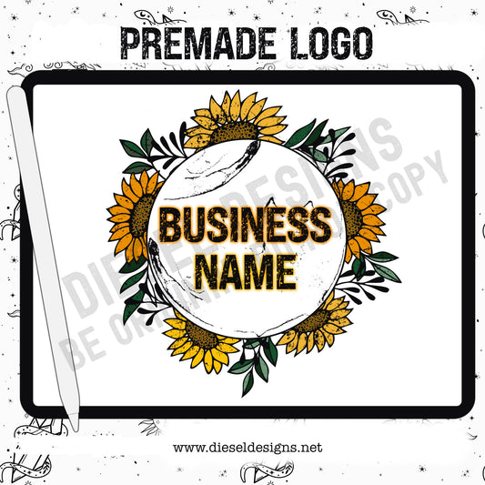 Distressed Sunflower Logo | 300 DPI | Transparent PNG |