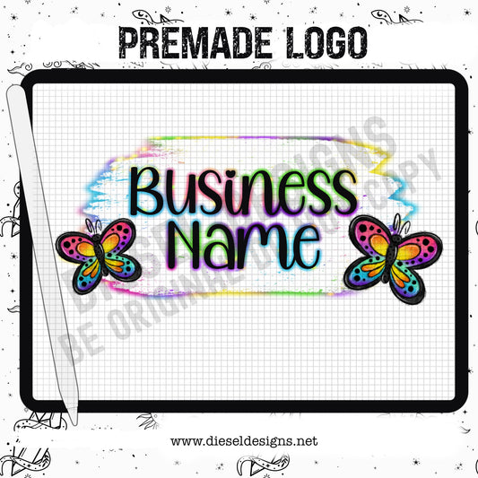 Colorful Butterflies Logo  | 300 DPI | Transparent PNG |