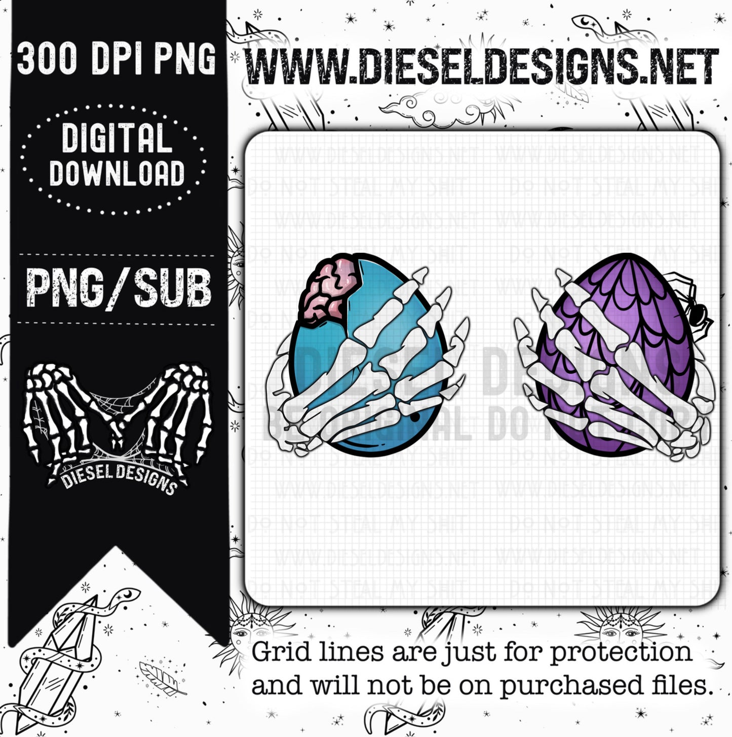 Creepy Eggs | 300 DPI | Transparent PNG