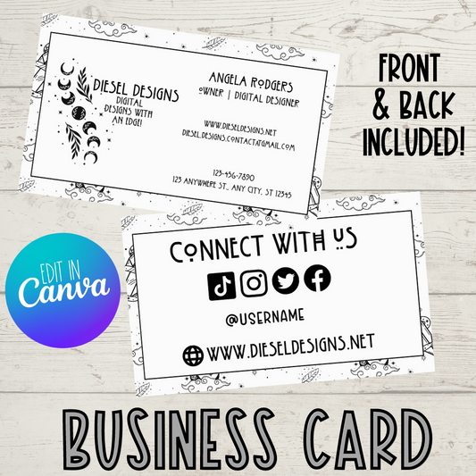 Crystals | Business Card | Editable in CANVA