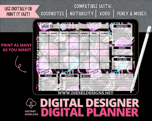 Planner 10 | Digital Designer Planner | 300 DPI | PNG & PDF included
