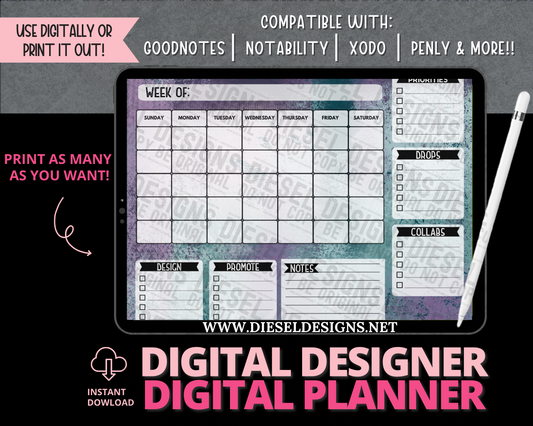 Planner 16 | Digital Designer Planner | 300 DPI | PNG & PDF included