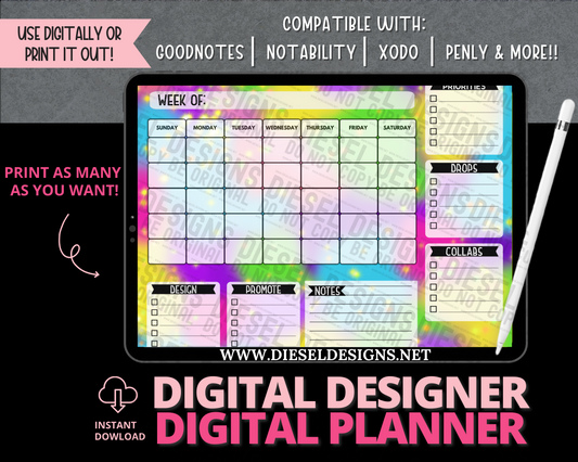 Planner 20 | Digital Designer Planner | 300 DPI | PNG & PDF included