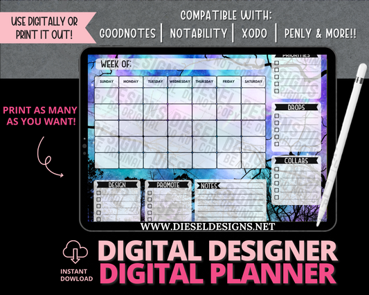 Planner 21 | Digital Designer Planner | 300 DPI | PNG & PDF included