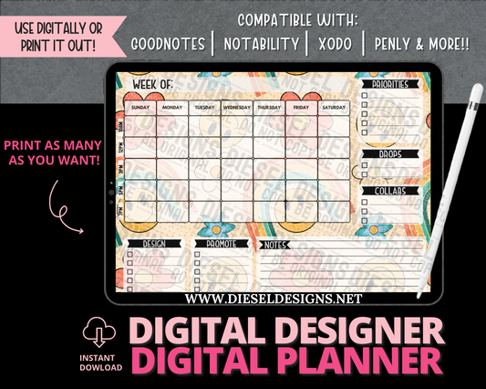 Planner 3 | Digital Designer Planner | 300 DPI | PNG & PDF included