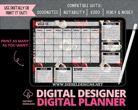 Planner 5 | Digital Designer Planner | 300 DPI | PNG & PDF included