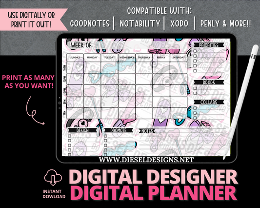 Planner 7 | Digital Designer Planner | 300 DPI | PNG & PDF included