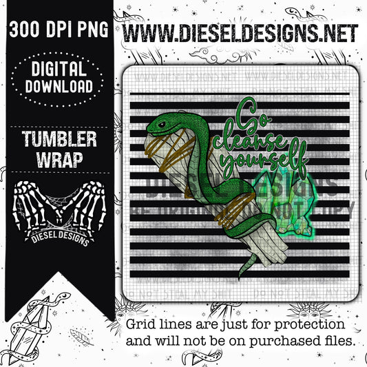 Go Cleanse Yourself | 300 DPI | 20 oz Skinny Tumbler Wrap