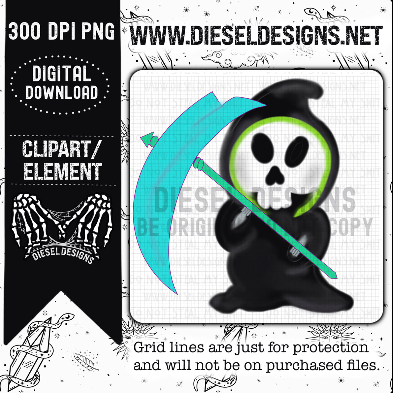 Grim Reaper Clipart 2 | 300 DPI | Transparent PNG | Clipart |