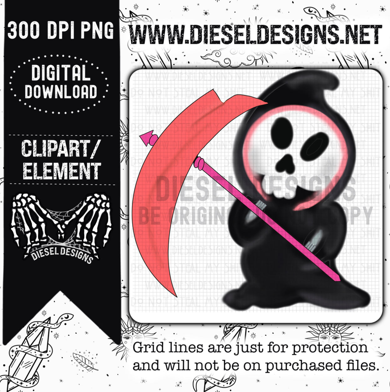 Grim Reaper Clipart  | 300 DPI | Transparent PNG | Clipart |