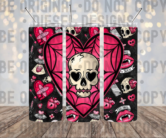 Heart Death Tumbler | 300 DPI | 20 oz Skinny Tumbler Wrap