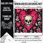 Heart Death Tumbler | 300 DPI | 20 oz Skinny Tumbler Wrap