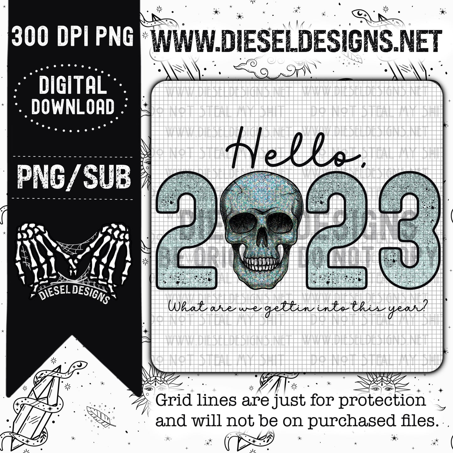 Hello 2023 | 300 DPI | Transparent PNG