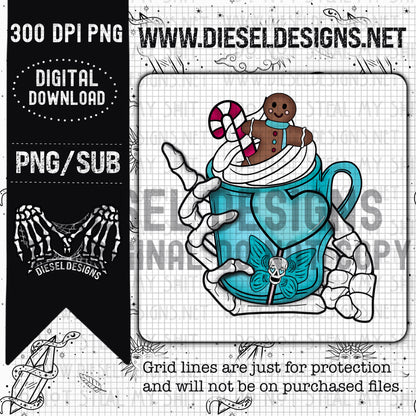 Hot Cocoa Teal | 300 DPI | Transparent PNG