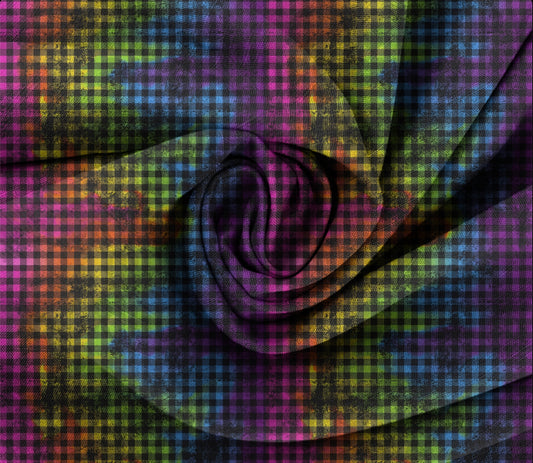 Checkered Rainbow Grunge | 300 DPI | 12" x 12" | Seamless
