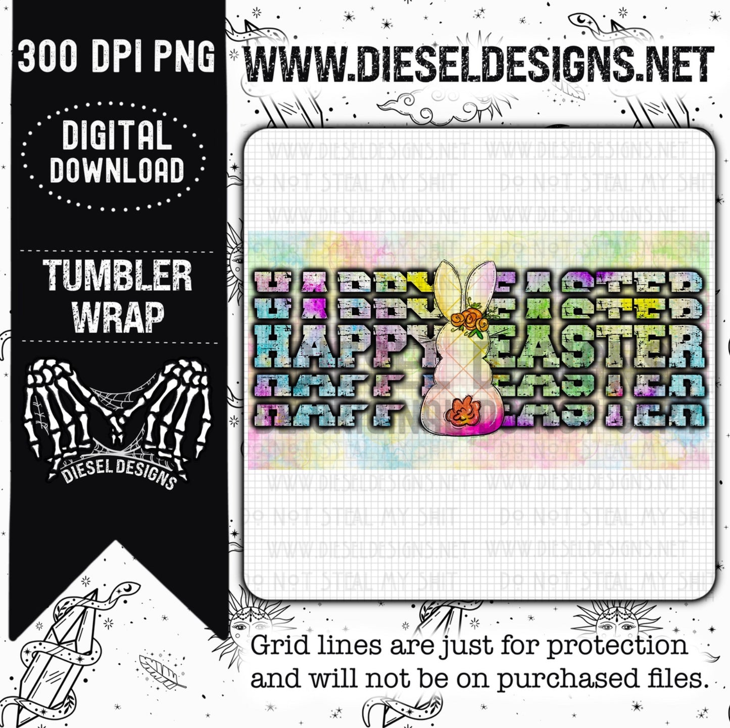 Happy Easter | 300 DPI | 12oz Kids Tumbler Wrap