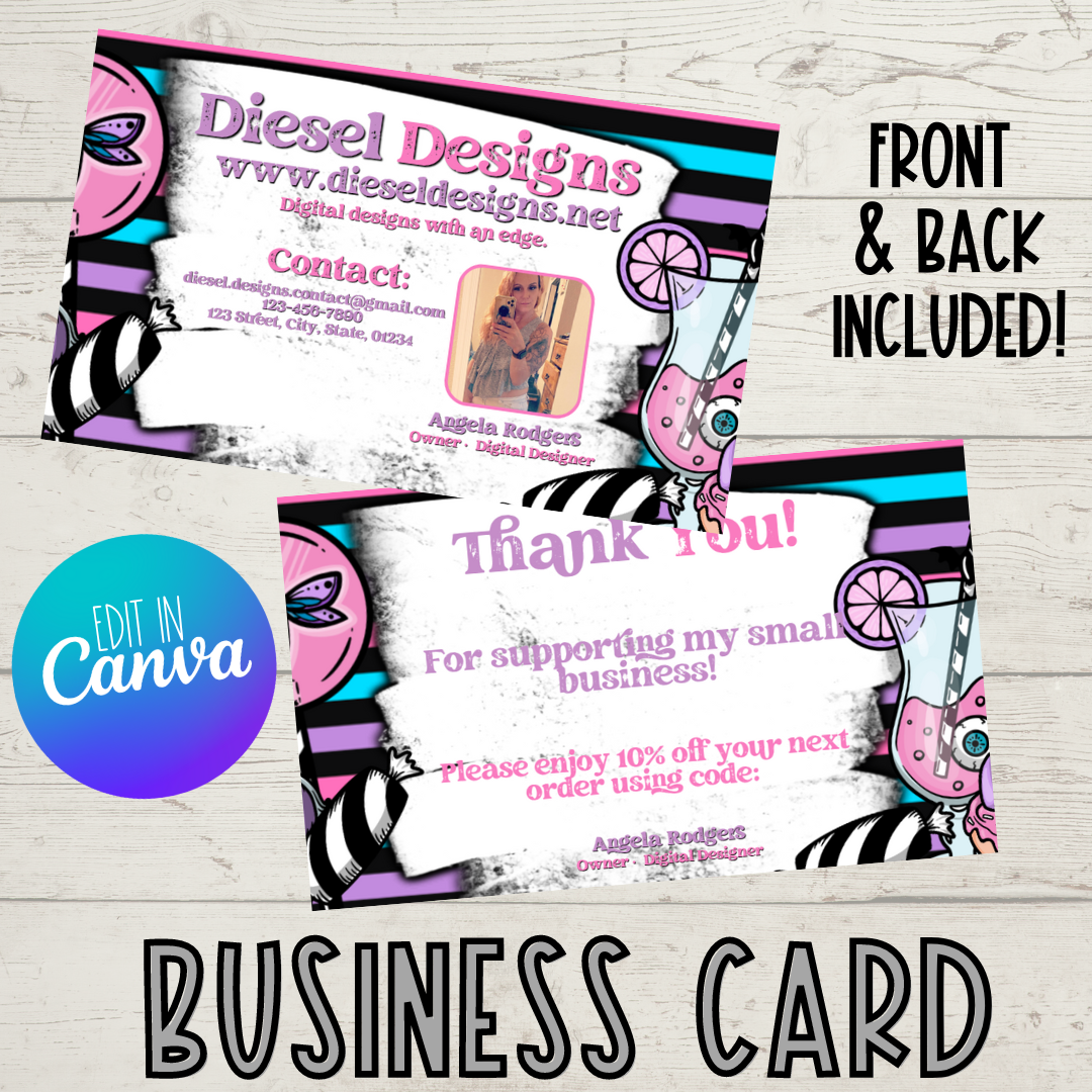 Light Spooky Sweets | Business Card | Editable in CANVA