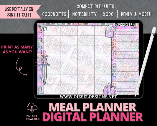 Witchy Meal Planner | Digital Meal Planner | 300 DPI