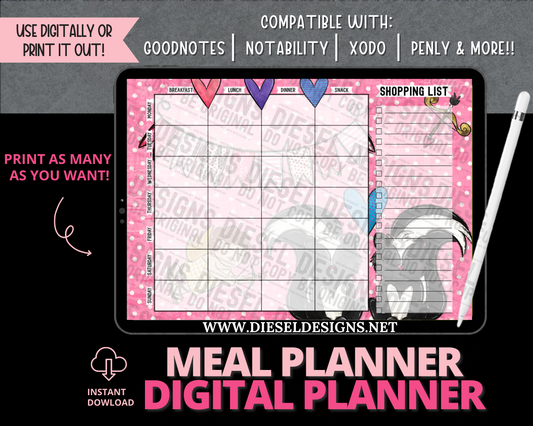 Vday | Digital Meal Planner | 300 DPI