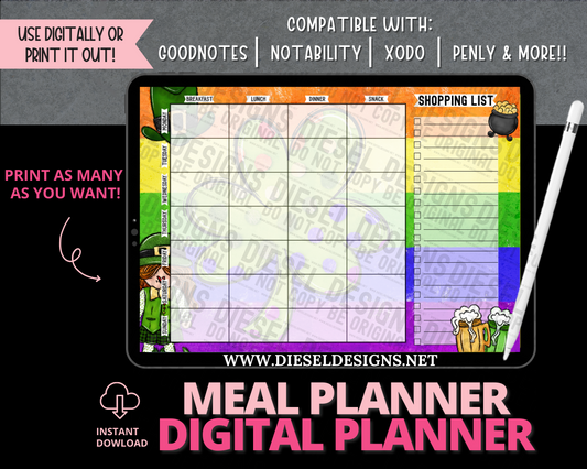 St Patty | Digital Meal Planner | 300 DPI