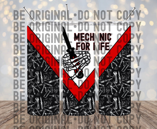 Mechanic For Life Red | 300 DPI | 20 oz Skinny Tumbler Wrap