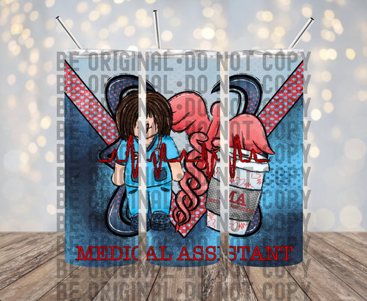 Medical Assistant Tumbler | 300 DPI | 20 oz Skinny Tumbler Wrap