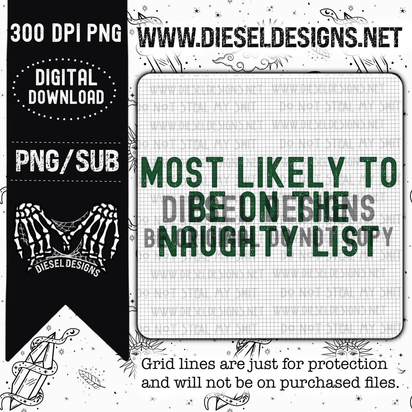 Naughty List  | 300 DPI | PNG |