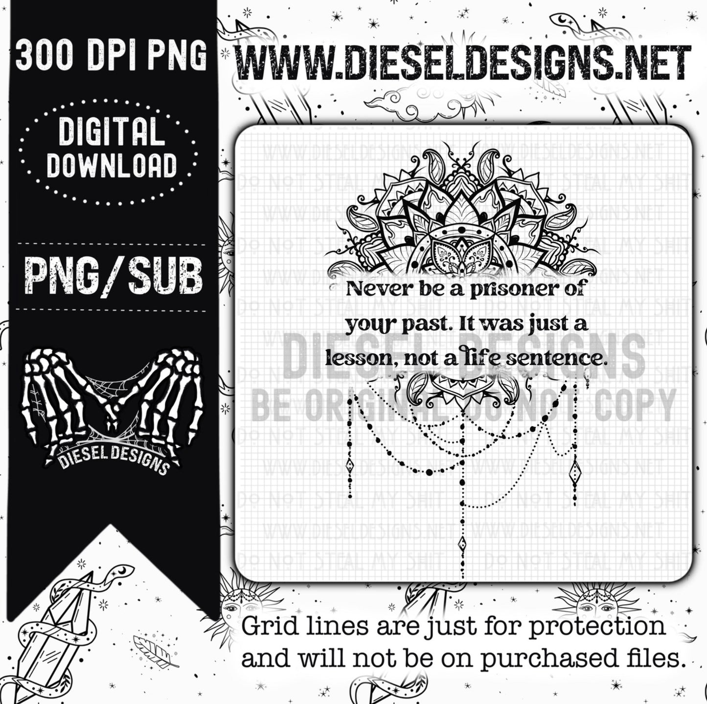 Never Be A Prisoner  | 300 DPI | Transparent PNG