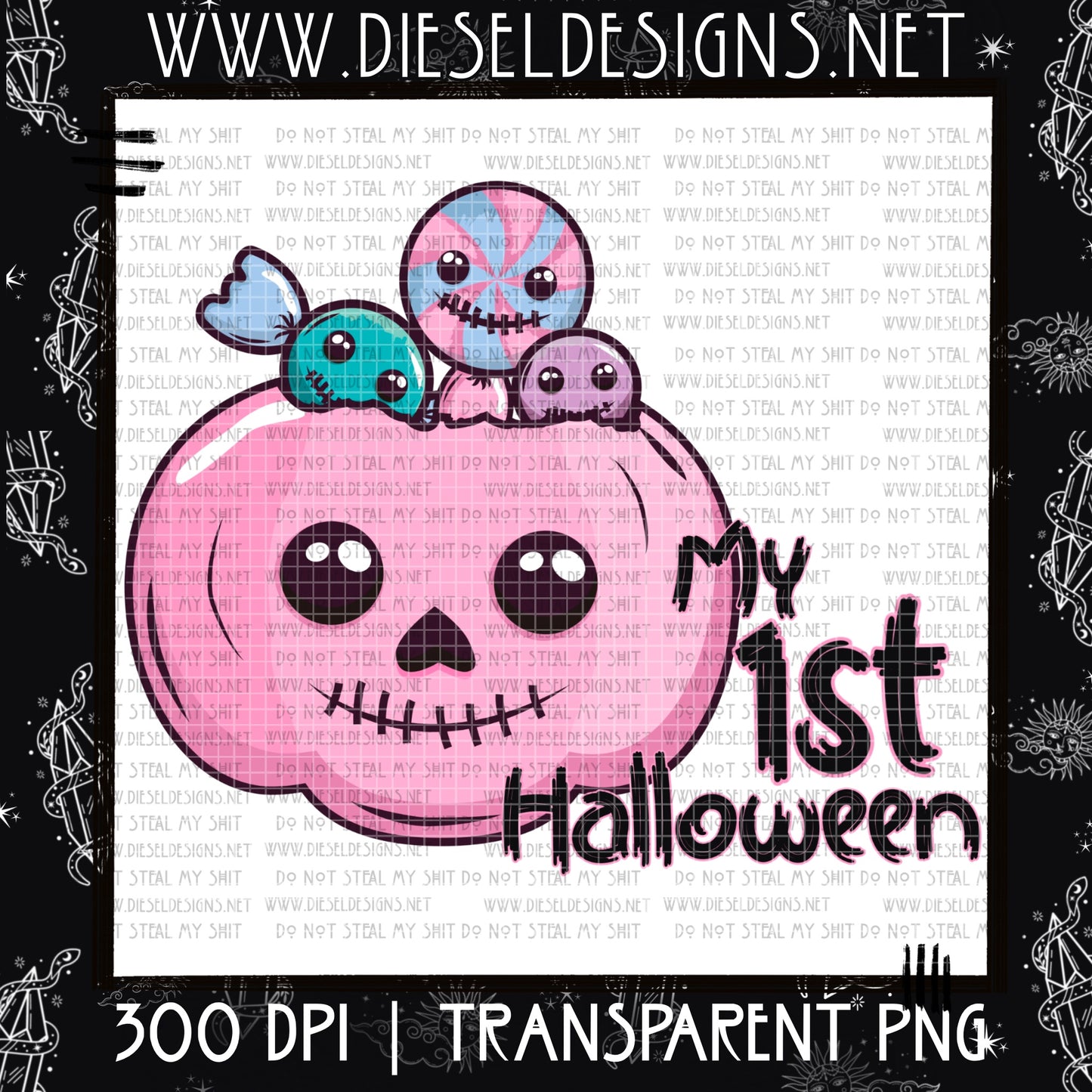 My 1st Halloween - Pink  | 300 DPI | Transparent PNG