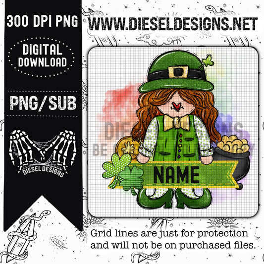 Custom Female Leprechaun name PNG File - Version 3