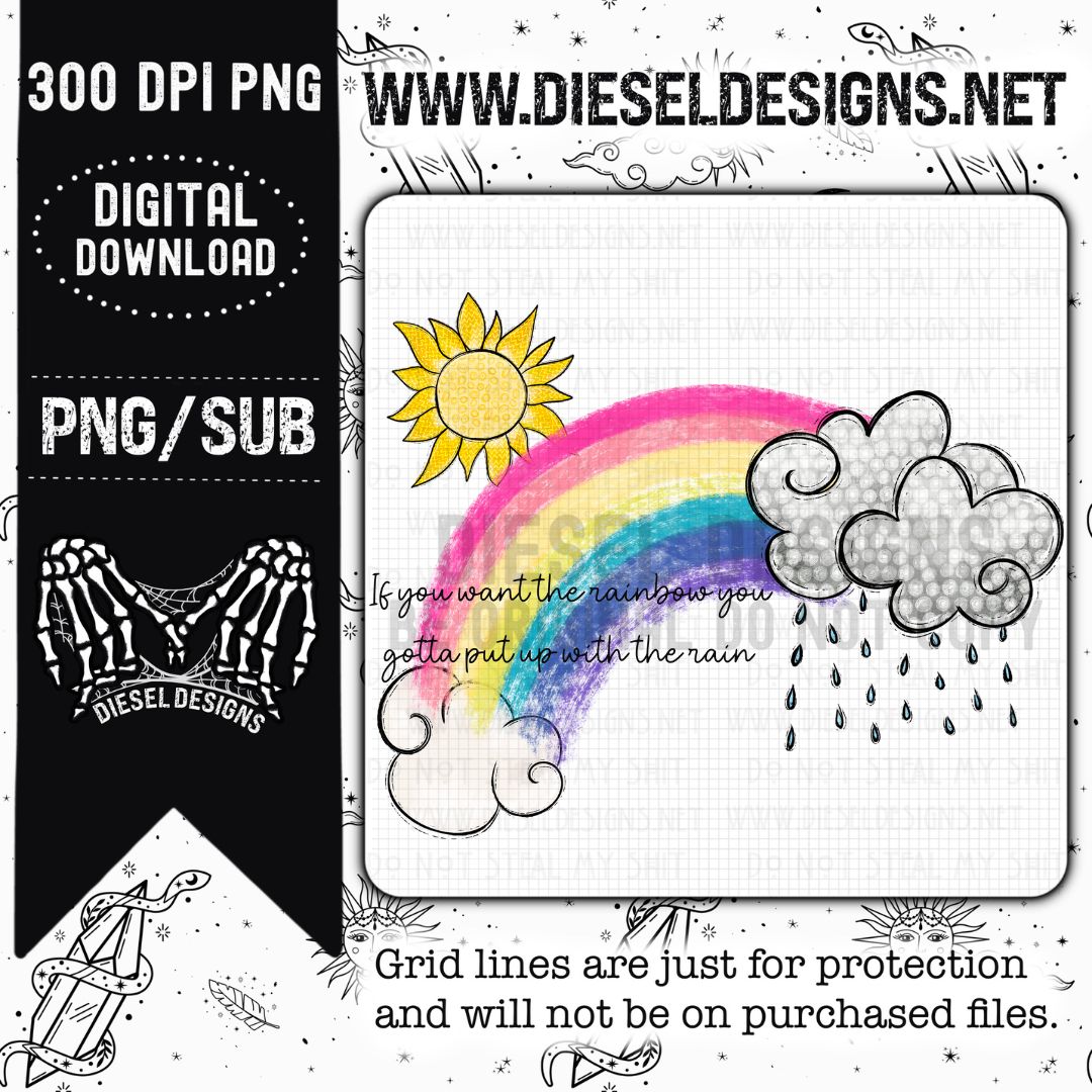 Put Up With The Rain | Design | 300 DPI | PNG |