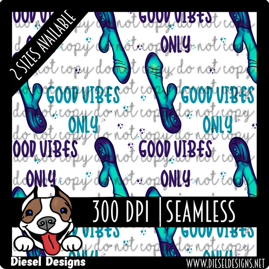 Good vibes only blue | 300 DPI | Seamless 12"x12" | 2 sizes Included