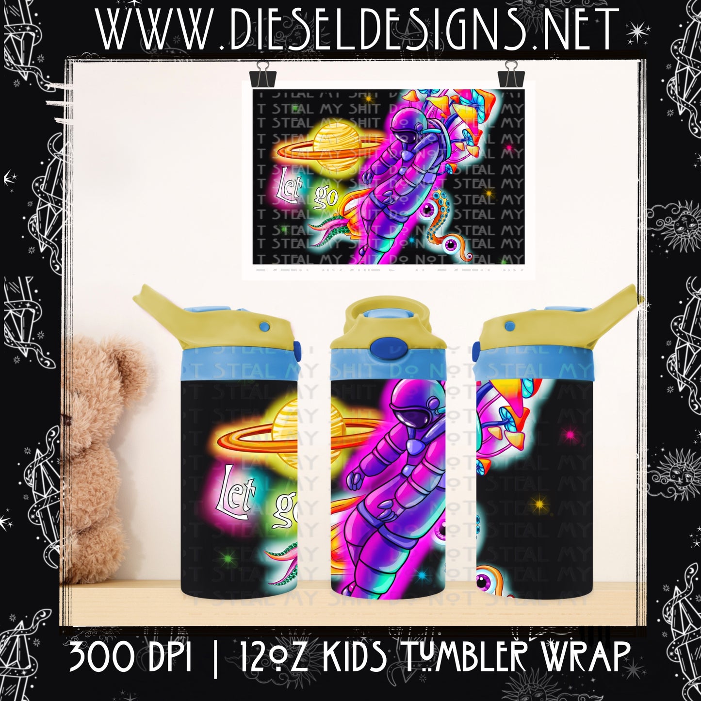 Space 1 Kids Tumbler Wrap | 300 DPI |