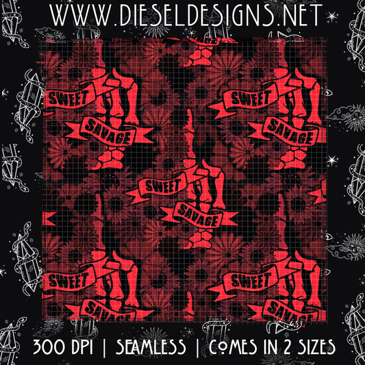 Sweet Savage Colorway 8 | 300 DPI | Seamless 12"x12" | 2 sizes Included