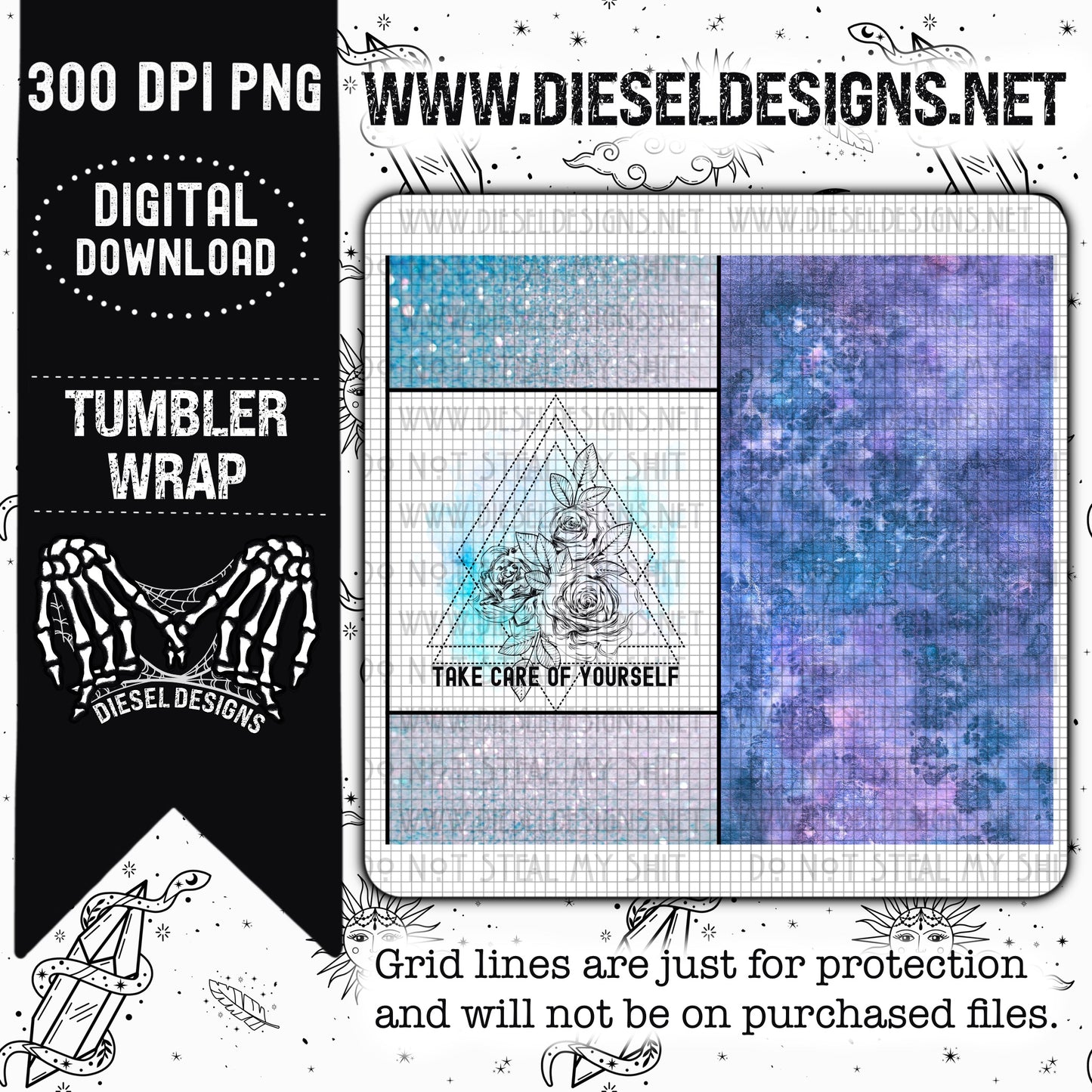 MENTAL HEALTH bundle by Diesel Designs | 300 DPI | PNG | Seamless | Tumbler Wraps | Collab |