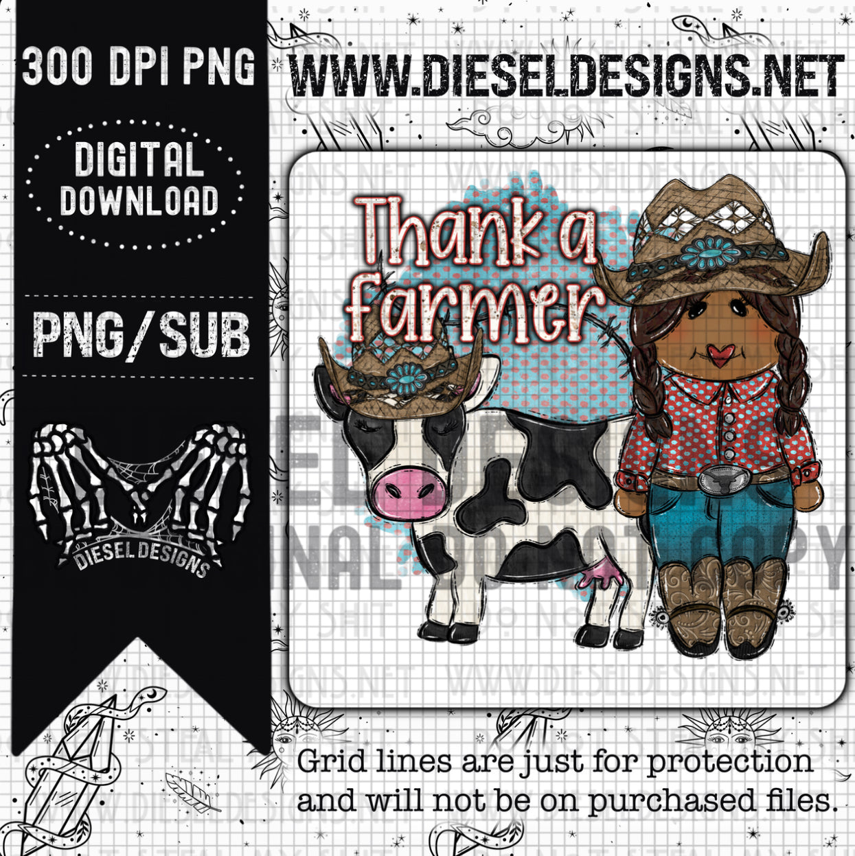 Thank A Farmer  | 300 DPI | Transparent PNG