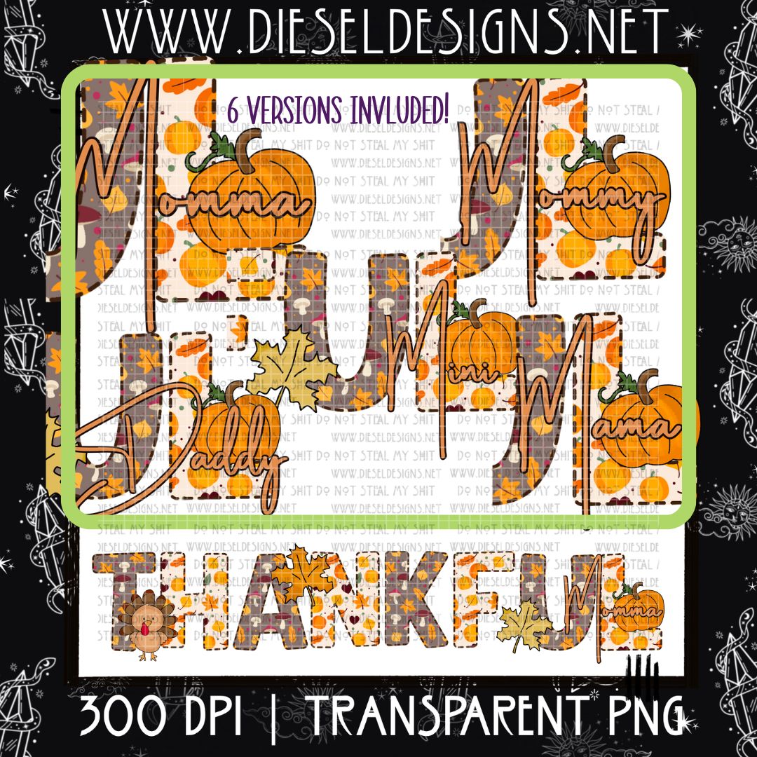 Thankful Bundle PNG | 300 DPI | Transparent PNG